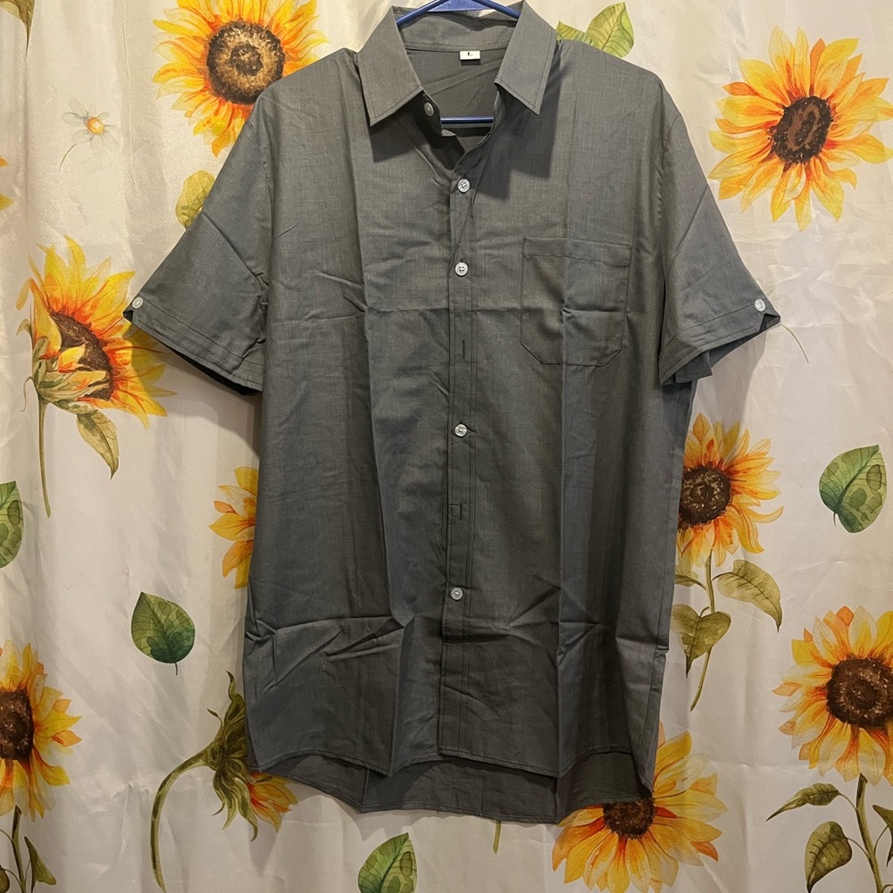 Men's Gray Short Sleeve Shirt